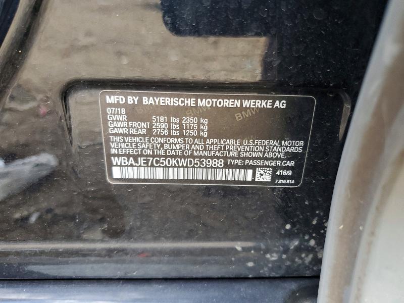 Aukcja sprzedaży 2019 Bmw 540, vin: WBAJE7C50KWD53988, numer aukcji: 47436706