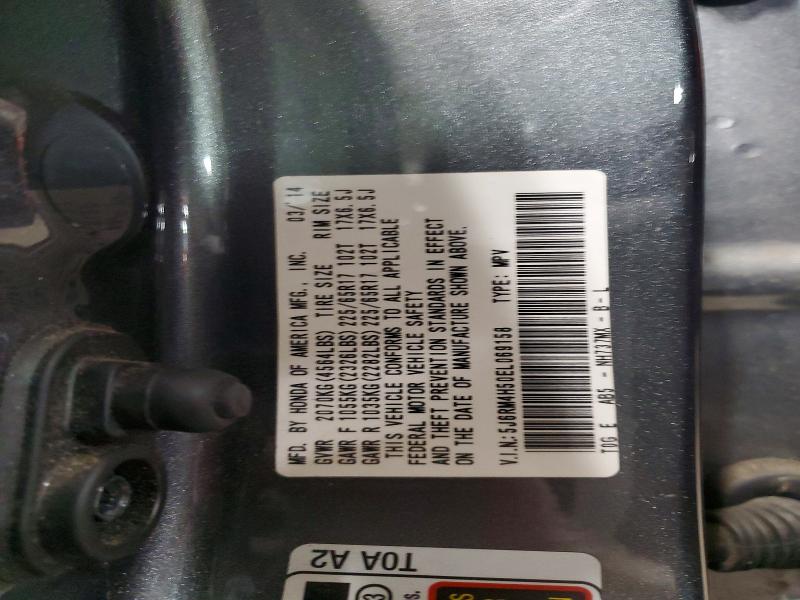 79539005 :رقم المزاد ، 5J6RM4H50EL069158 vin ، 2014 Honda Cr-v مزاد بيع