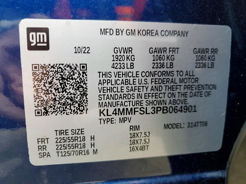 42023626 :رقم المزاد ، KL4MMFSL3PB064901 vin ، 2023 Buick Encore Gx مزاد بيع