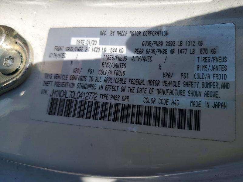 2020 Mazda Mx-5 Miata მანქანა იყიდება აუქციონზე, vin: JM1NDAL70L0412772, აუქციონის ნომერი: 47617816