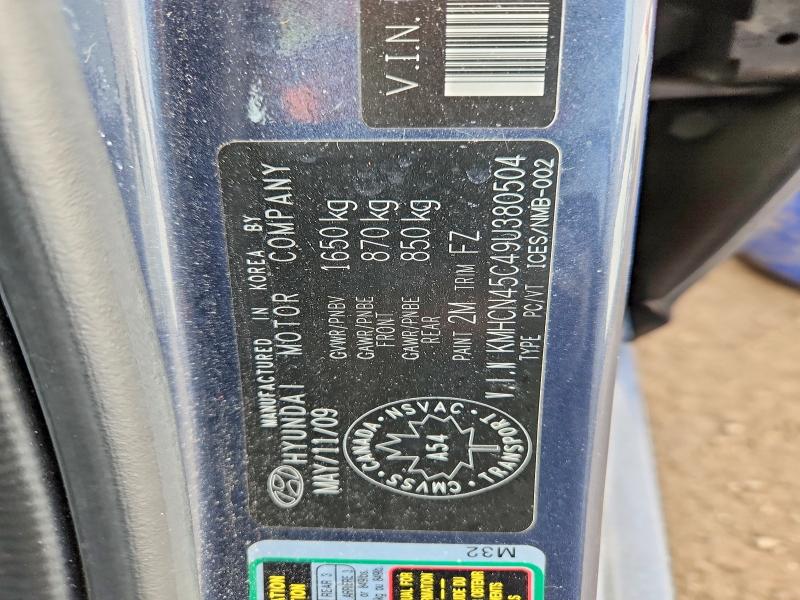 Продажа на аукционе авто 2009 Hyundai Accent, vin: KMHCN45C49U380504, номер лота: 46619466