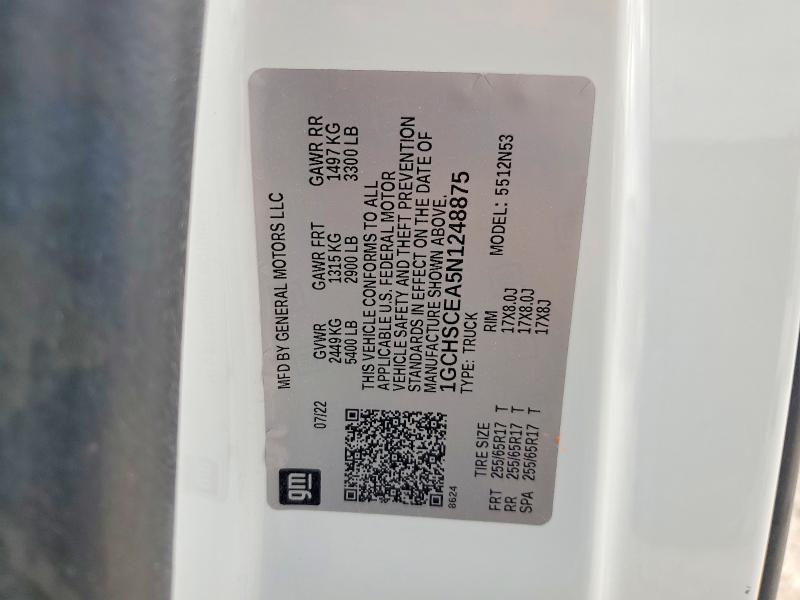 Aukcja sprzedaży 2022 Chevrolet Colorado, vin: 1GCHSCEA5N1248875, numer aukcji: 47839876