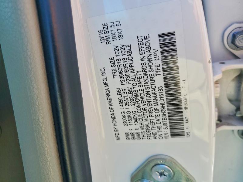 Aukcja sprzedaży 2017 Acura Rdx, vin: 5J8TB3H39HL016183, numer aukcji: 46930666