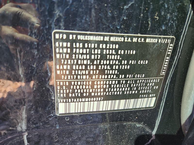 Aukcja sprzedaży 2021 Volkswagen Tiguan, vin: 3VV1B7AX0MM060397, numer aukcji: 78953205