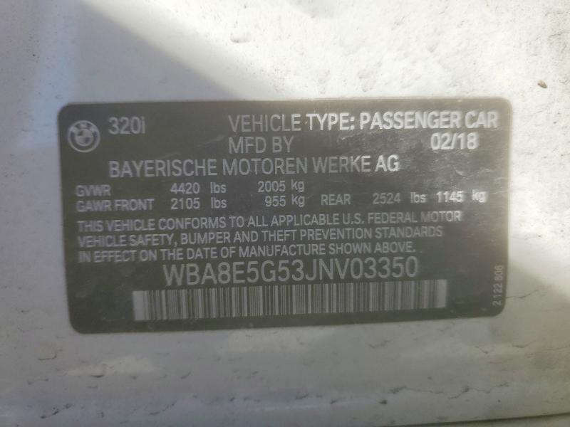 Aukcja sprzedaży 2018 Bmw 320, vin: WBA8E5G53JNV03350, numer aukcji: 46226546