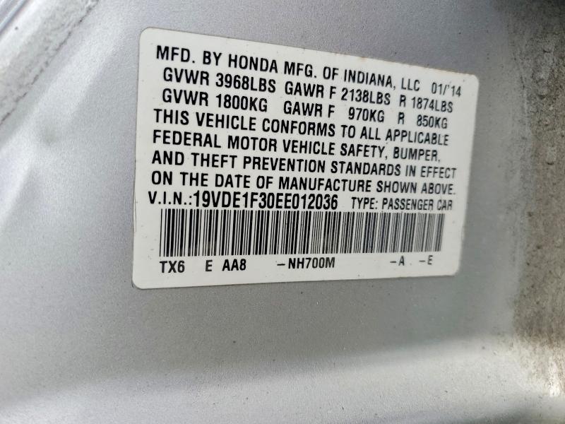 45877026 :رقم المزاد ، 19VDE1F30EE012036 vin ، 2014 Acura Ilx مزاد بيع