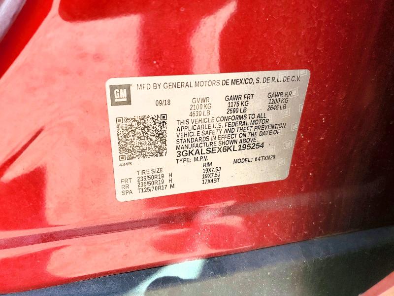 Aukcja sprzedaży 2019 Gmc Terrain, vin: 3GKALSEX6KL195254, numer aukcji: 78990235