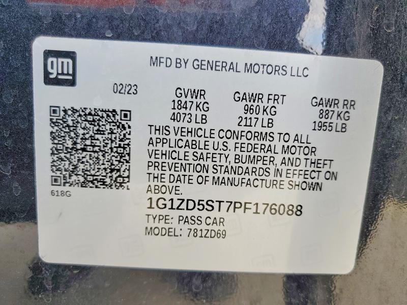 79583545 :رقم المزاد ، 1G1ZD5ST7PF176088 vin ، 2023 Chevrolet Malibu مزاد بيع