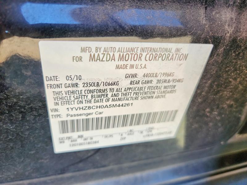 79455705 :رقم المزاد ، 1YVHZ8CH0A5M44261 vin ، 2010 Mazda 6 مزاد بيع