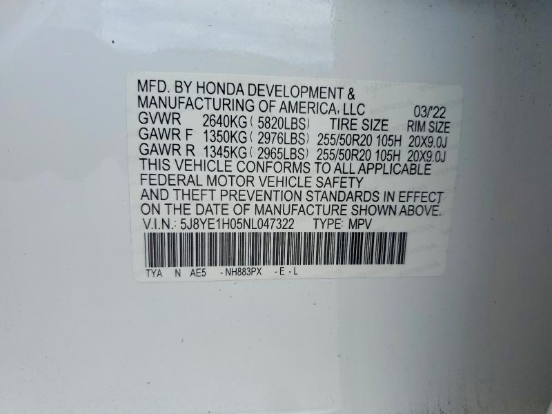 Aukcja sprzedaży 2022 Acura Mdx, vin: 5J8YE1H05NL047322, numer aukcji: 79254835