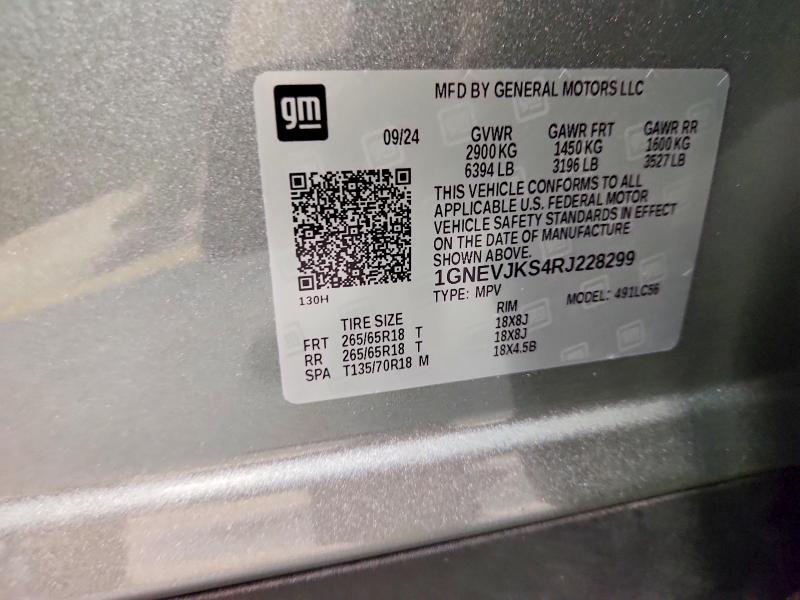Aukcja sprzedaży 2024 Chevrolet Traverse, vin: 1GNEVJKS4RJ228299, numer aukcji: 46448176