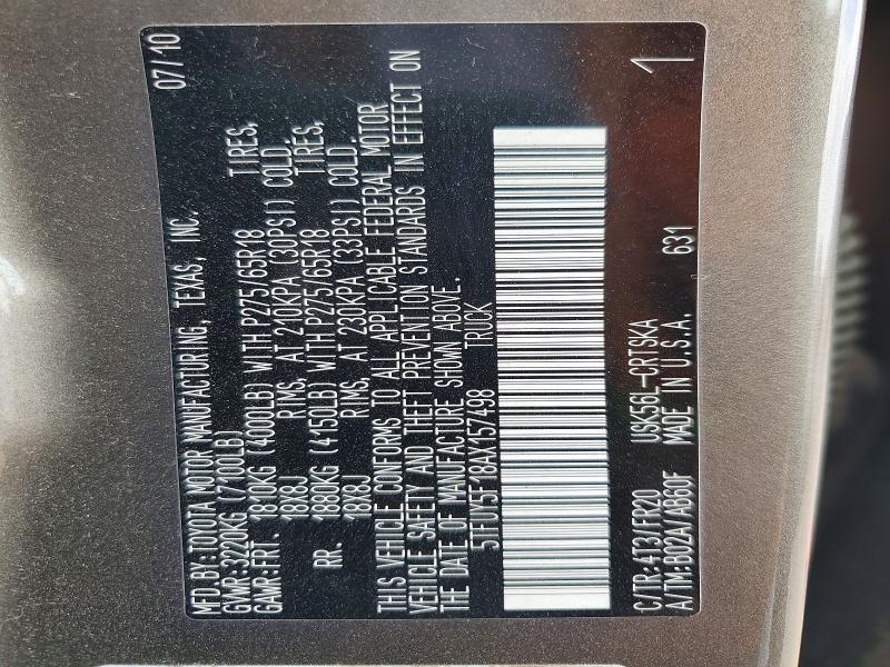 Aukcja sprzedaży 2010 Toyota Tundra, vin: 5TFUY5F18AX157498, numer aukcji: 47306136