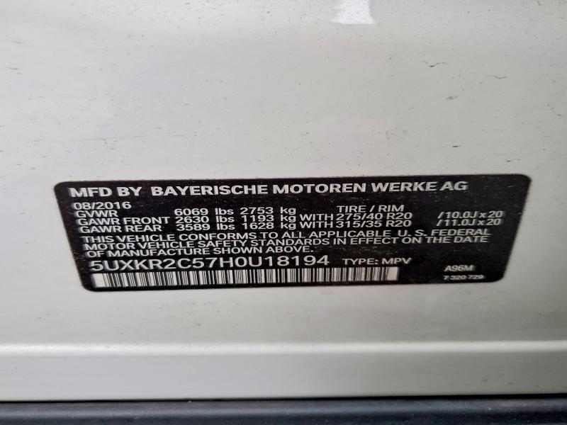 Aukcja sprzedaży 2017 Bmw X5, vin: 5UXKR2C57H0U18194, numer aukcji: 47472046