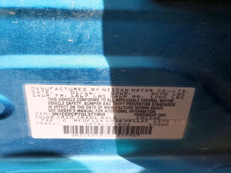 Продажа на аукционе авто 2016 Nissan Versa Note, vin: 3N1CE2CP7GL377959, номер лота: 47544136
