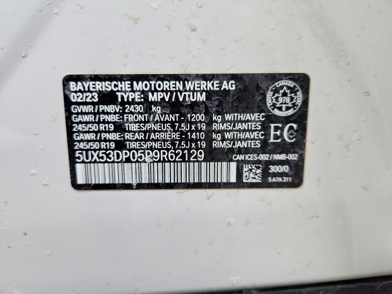 2023 Bmw X3 მანქანა იყიდება აუქციონზე, vin: 5UX53DP05P9R62129, აუქციონის ნომერი: 41957596