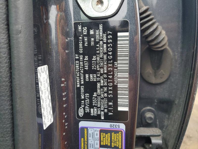 78284335 :رقم المزاد ، 5XXGT4L3XLG405997 vin ، 2020 Kia Optima مزاد بيع