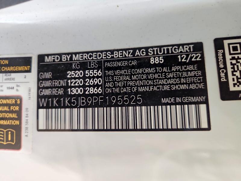 Продаж на аукціоні авто 2023 Mercedes-benz E, vin: W1K1K5JB9PF195525, номер лоту: 46709926