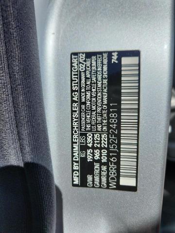 46024166 :رقم المزاد ، WDBRF61J52F248811 vin ، 2002 Mercedes-benz C مزاد بيع