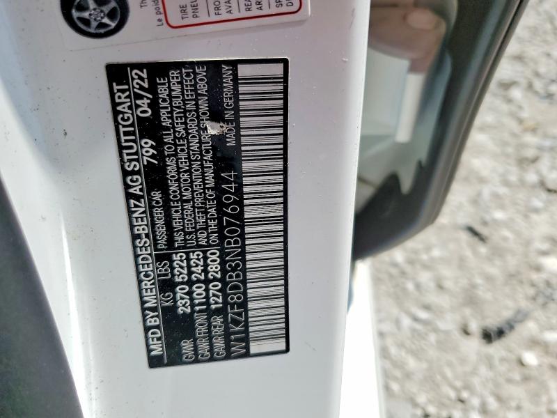 2022 Mercedes-benz E მანქანა იყიდება აუქციონზე, vin: W1KZF8DB3NB076944, აუქციონის ნომერი: 47630296
