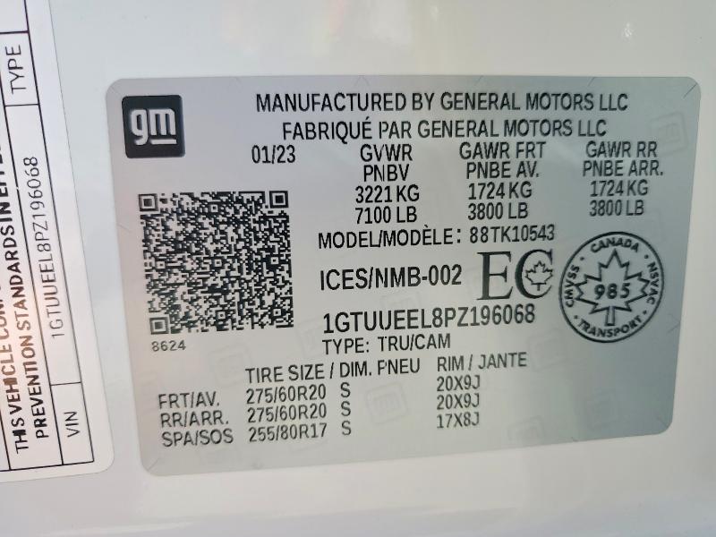 Продаж на аукціоні авто 2023 Gmc Sierra, vin: 1GTUUEEL8PZ196068, номер лоту: 45625706