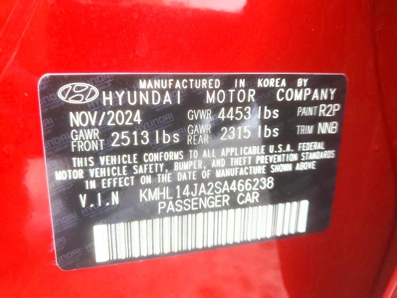 Продажа на аукционе авто 2025 Hyundai Sonata, vin: KMHL14JA2SA466238, номер лота: 46681466