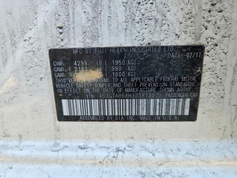 2017 Subaru Impreza მანქანა იყიდება აუქციონზე, vin: 4S3GTAB68H3718130, აუქციონის ნომერი: 46178946