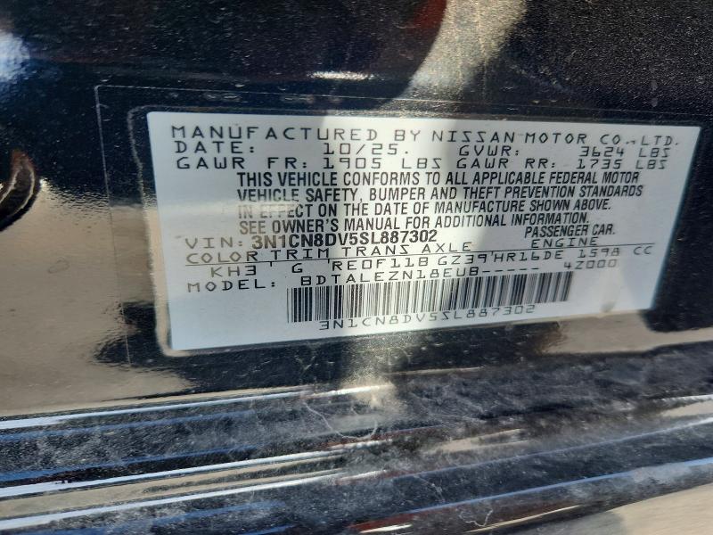 Aukcja sprzedaży 2025 Nissan Versa, vin: 3N1CN8DV5SL887302, numer aukcji: 79737975