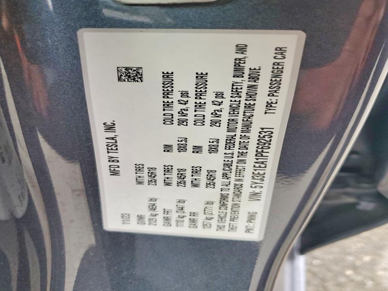 2023 Tesla Model 3 მანქანა იყიდება აუქციონზე, vin: 5YJ3E1EA1PF692531, აუქციონის ნომერი: 47792216