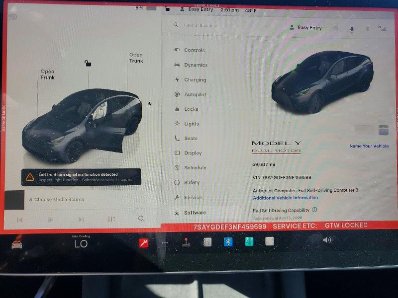 Продажа на аукционе авто 2022 Tesla Model Y, vin: 7SAYGDEF3NF459599, номер лота: 46816066