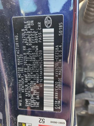 46676656 :رقم المزاد ، 4T1G11AK6MU526709 vin ، 2021 Toyota Camry مزاد بيع