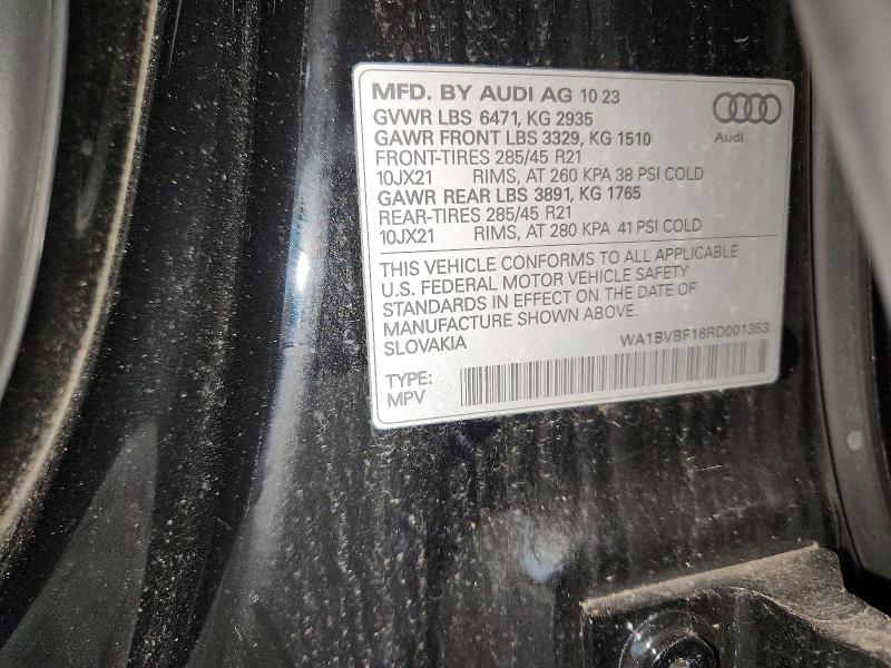 Auction sale of the 2024 Audi Q8, vin: WA1BVBF16RD001353, lot number: 46990716