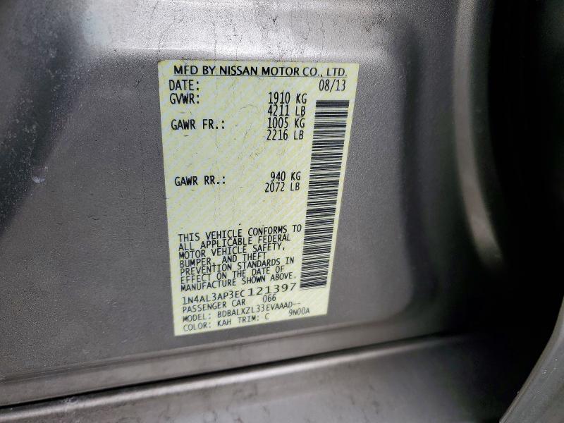 Aukcja sprzedaży 2014 Nissan Altima, vin: 1N4AL3AP3EC121397, numer aukcji: 79035655