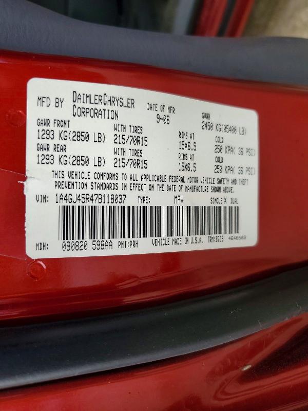 Продаж на аукціоні авто 2007 Chrysler Town & Country, vin: 1A4GJ45R47B118037, номер лоту: 41799966
