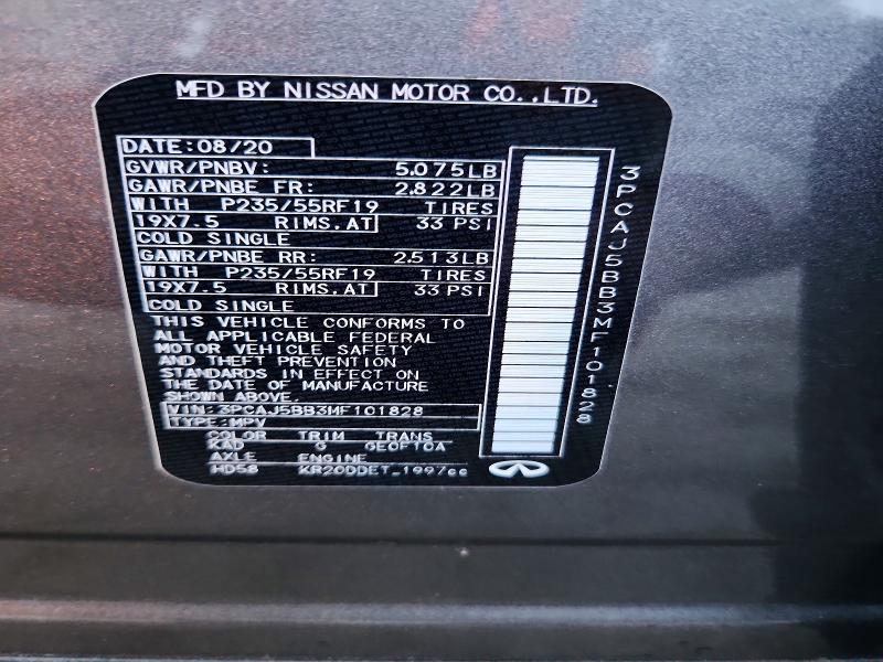 Продажа на аукционе авто 2021 Infiniti Qx50, vin: 3PCAJ5BB3MF101828, номер лота: 79259595