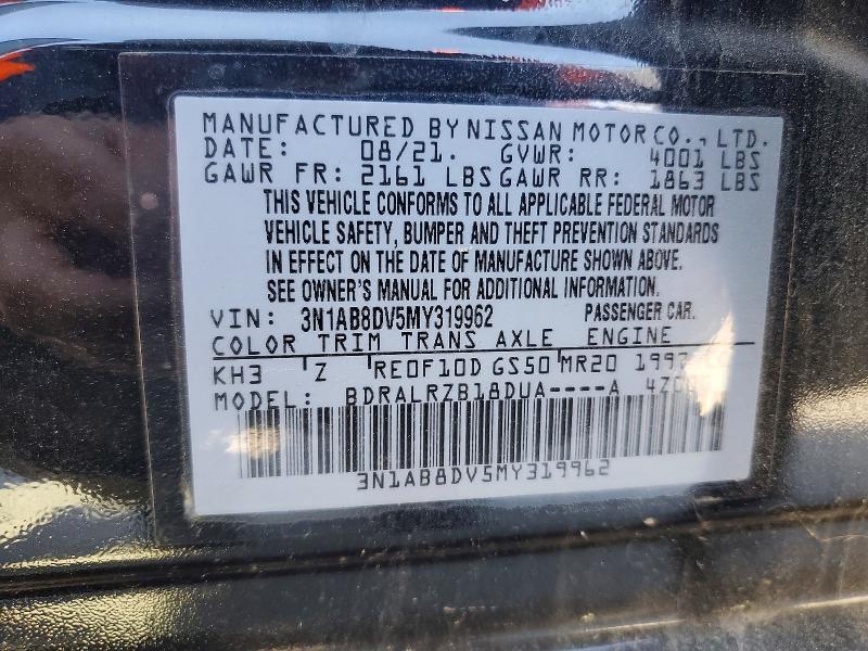 46620206 :رقم المزاد ، 3N1AB8DV5MY319962 vin ، 2021 Nissan Sentra مزاد بيع