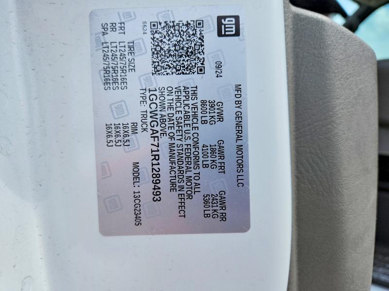 51552916 :رقم المزاد ، 1GCWGAF71R1289493 vin ، 2024 Chev Express G2500 مزاد بيع
