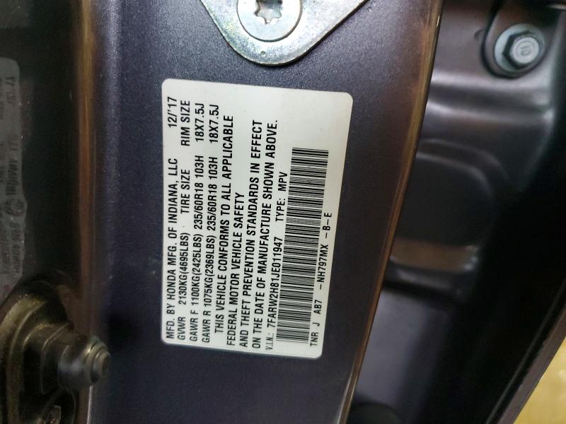 45444506 :رقم المزاد ، 7FARW2H81JE011947 vin ، 2018 Honda Cr-v مزاد بيع