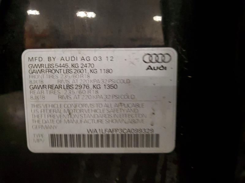 Продажа на аукционе авто 2012 Audi Q5, vin: WA1LFAFP3CA099329, номер лота: 45830626