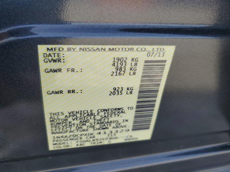 Продаж на аукціоні авто 2013 Nissan Leaf, vin: 1N4AZ0CPXDC413329, номер лоту: 46672756