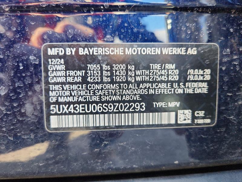 Продаж на аукціоні авто 2025 Bmw X5, vin: 5UX43EU06S9Z02293, номер лоту: 46659356