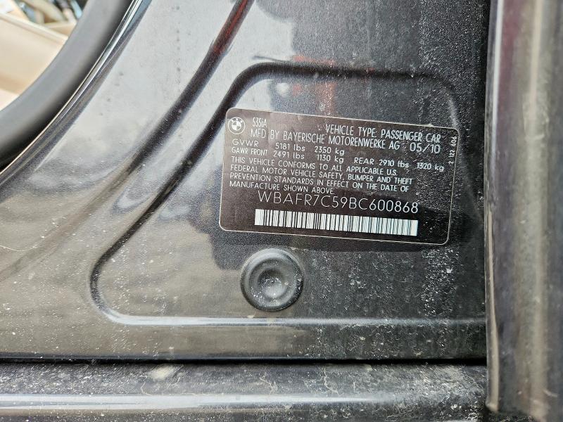 46120906 :رقم المزاد ، WBAFR7C59BC600868 vin ، 2011 Bmw 535 مزاد بيع