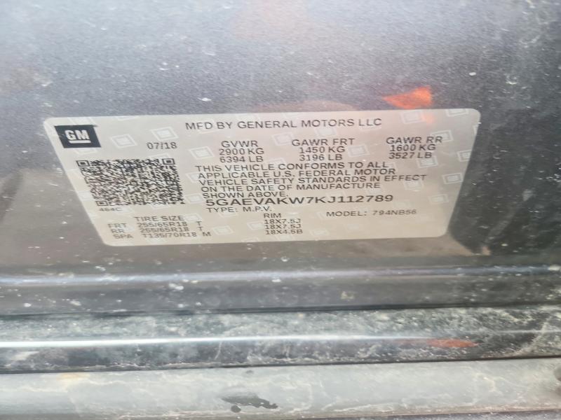 Aukcja sprzedaży 2019 Buick Enclave, vin: 5GAEVAKW7KJ112789, numer aukcji: 45531636