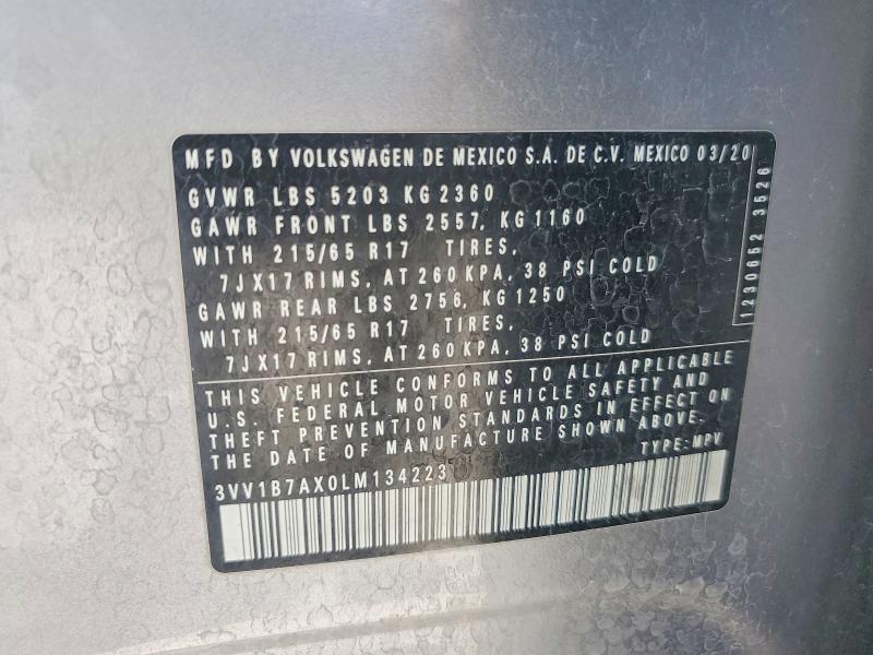 Aukcja sprzedaży 2020 Volkswagen Tiguan, vin: 3VV1B7AX0LM134223, numer aukcji: 79532375