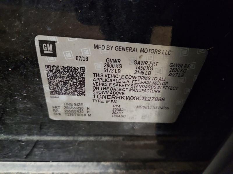 Aukcja sprzedaży 2019 Chevrolet Traverse, vin: 1GNERHKWXKJ127886, numer aukcji: 45944466