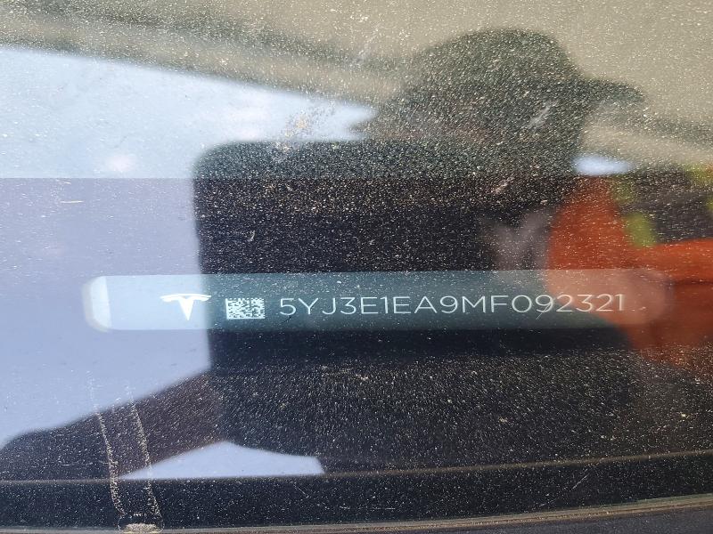 Продаж на аукціоні авто 2021 Tesla Model3, vin: 5YJ3E1EA9MF092321, номер лоту: 47899106
