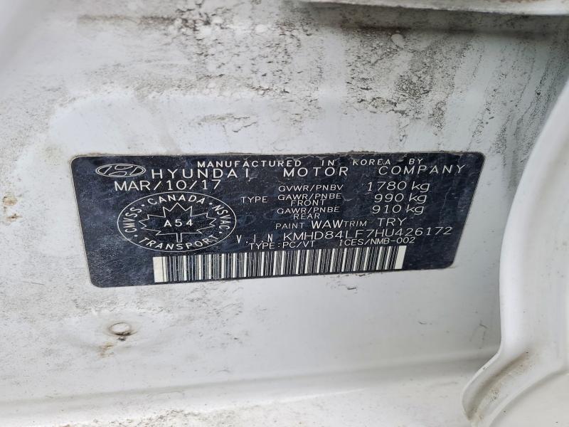 79719475 :رقم المزاد ، KMHD84LF7HU426172 vin ، 2017 Hyundai Elantra Gl 4dr مزاد بيع