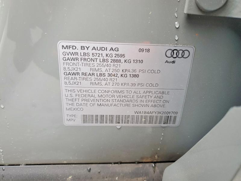Продажа на аукционе авто 2019 Audi Sq5, vin: WA1B4AFY3K2001709, номер лота: 47991406
