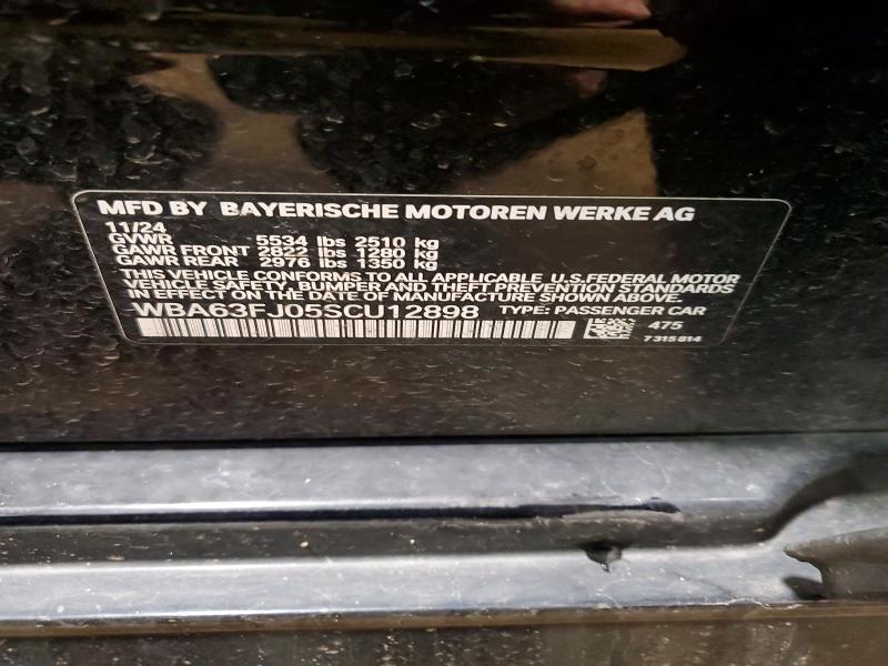 2025 Bmw 540 მანქანა იყიდება აუქციონზე, vin: WBA63FJ05SCU12898, აუქციონის ნომერი: 46643616