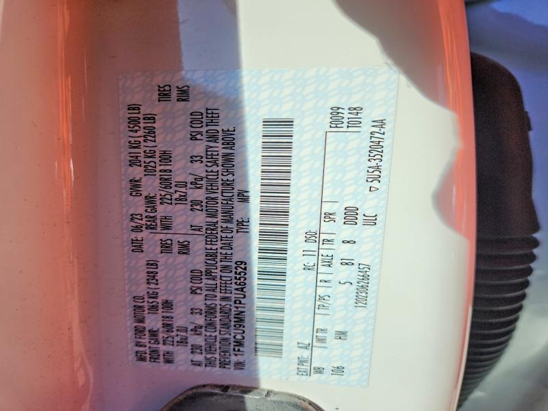 2023 Ford Escape მანქანა იყიდება აუქციონზე, vin: 1FMCU9MN1PUA65529, აუქციონის ნომერი: 46368856