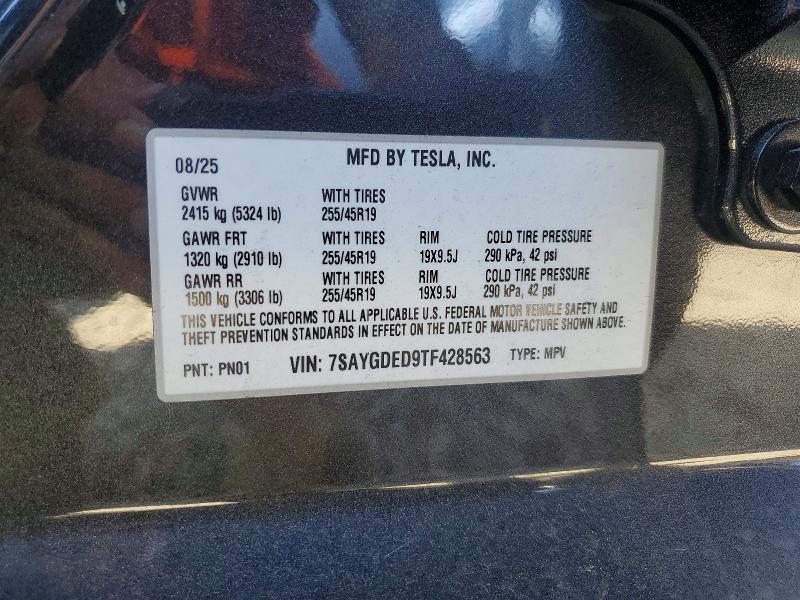 Продаж на аукціоні авто 2026 Tesla Model Y, vin: 7SAYGDED9TF428563, номер лоту: 46260236